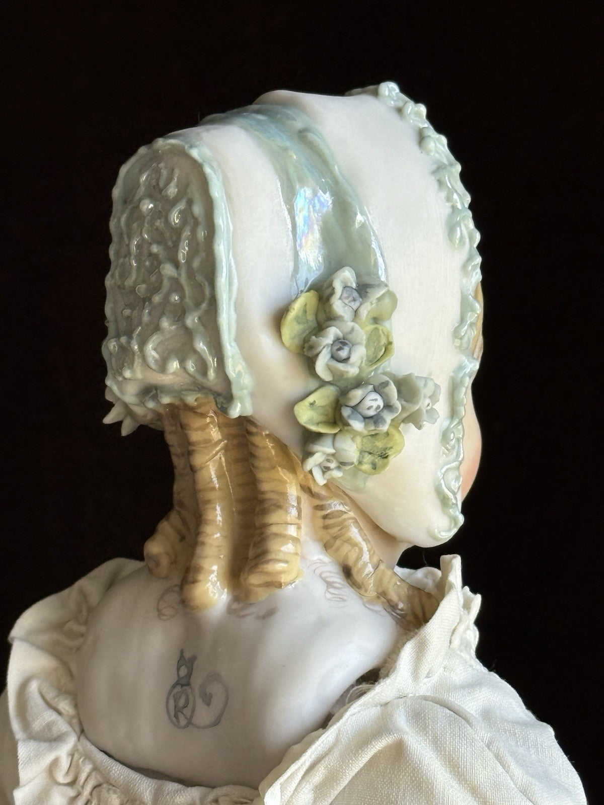 OOAK Collectible 10.75" Kathy Redmond Porcelain Cloth Girl Doll