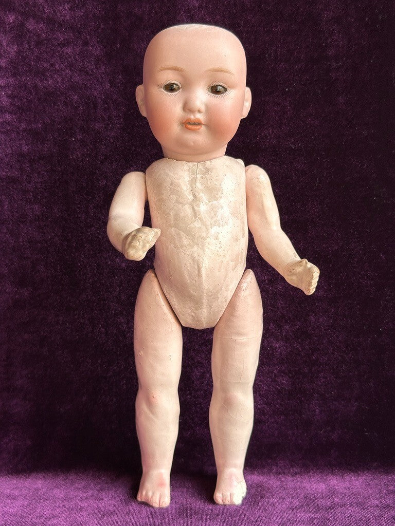 Antique German 9.5” Armand Marseille 975 Bisque Head Toddler Doll