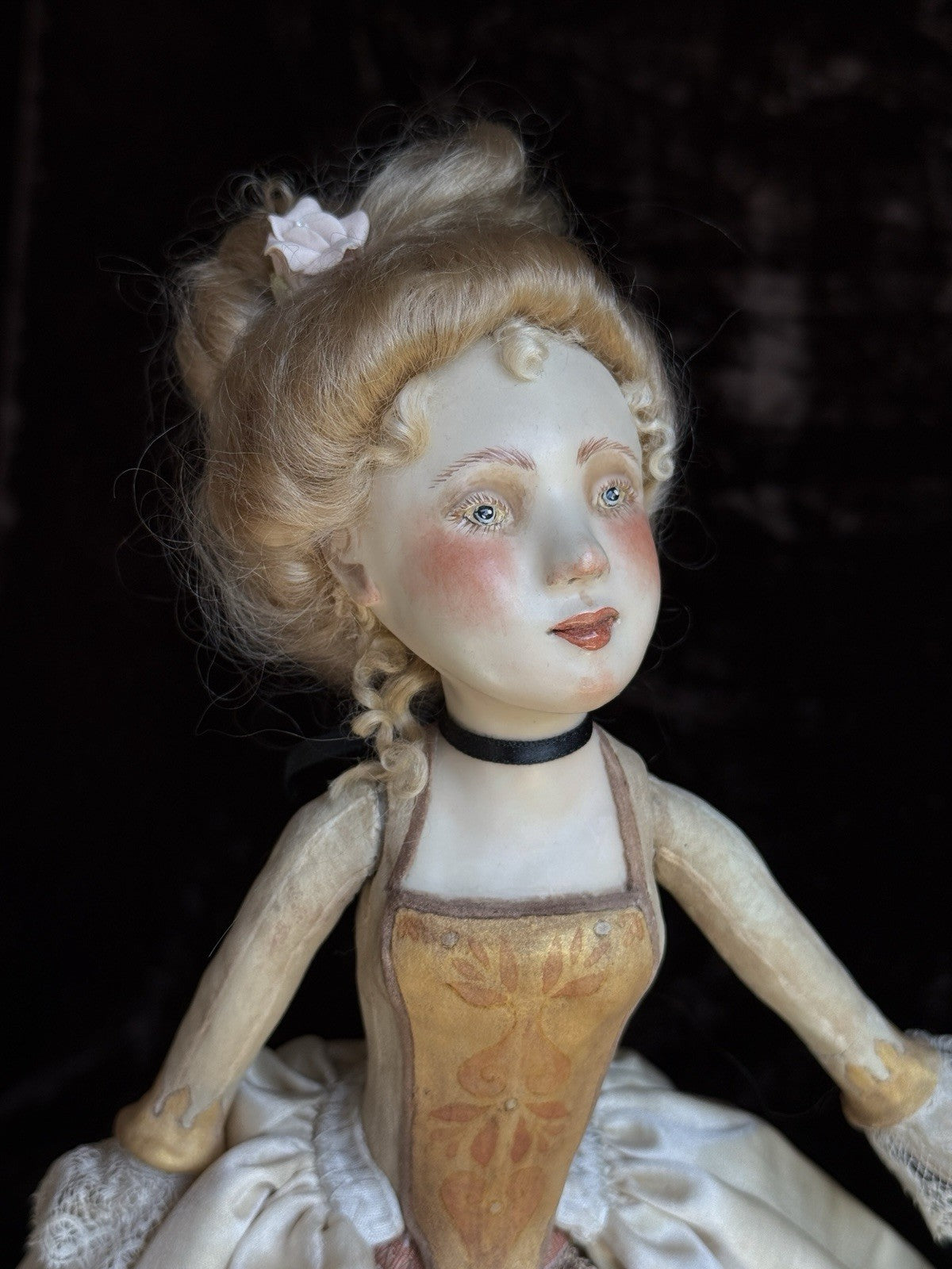 OOAK Collectible 14.5” Judith & Lucia Friedericy Wax Over Porcelain Doll