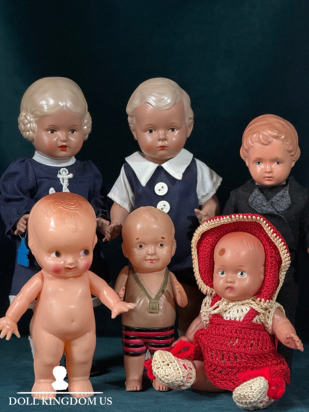 Lot of 6 Vintage/New German/Japan Collectible Celluloid Dolls