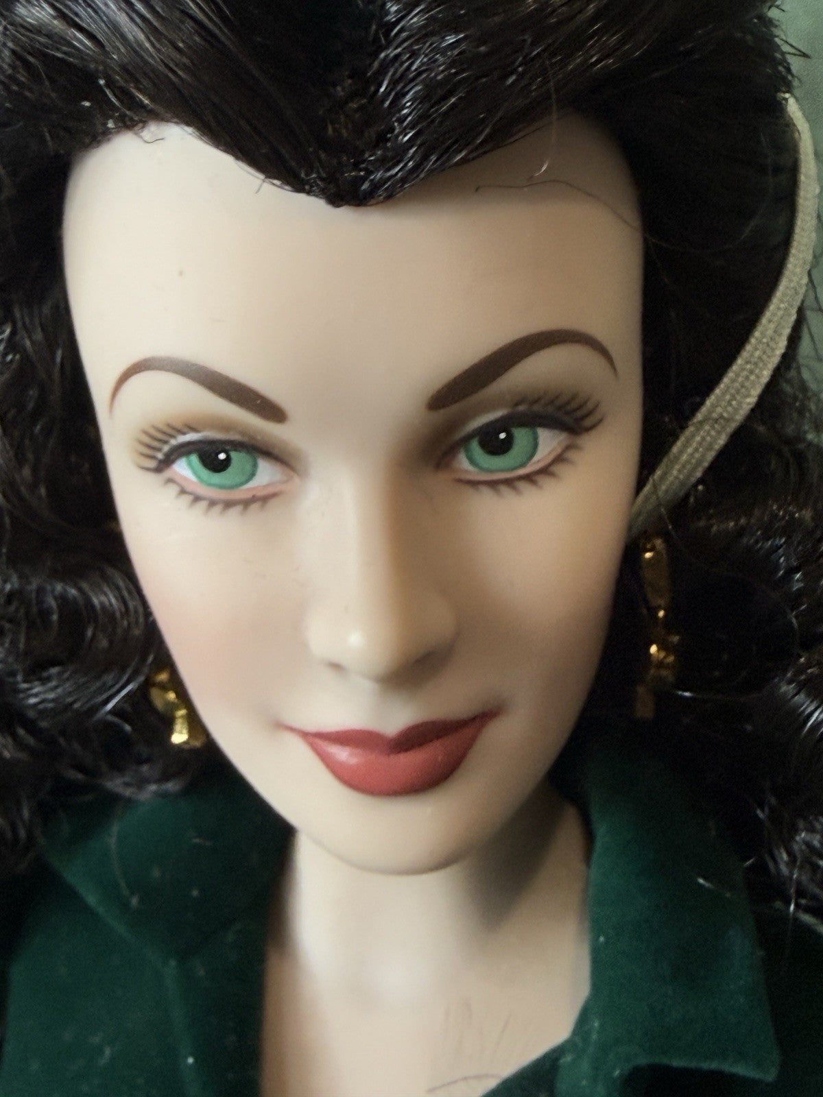 Franklin Mint Gone with the Wind Scarlett O'Hara Green Drape Dress 16" Doll