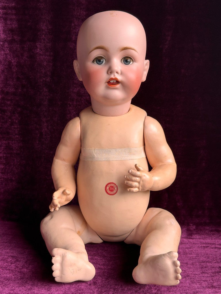 Large 21” Antique German JDK Kestner 257 Bisque Head Baby Doll Composition Body