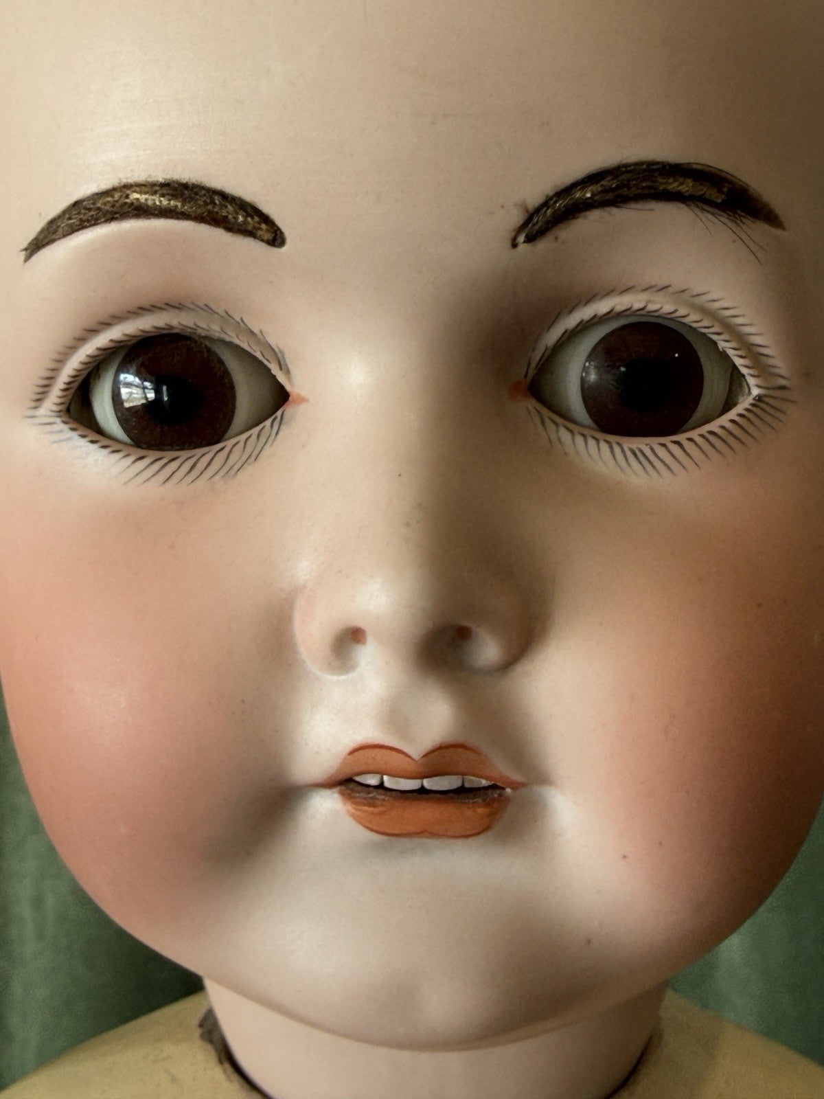 Large 32” Antique German Queen Louise Doll Bisque Head Composition Body