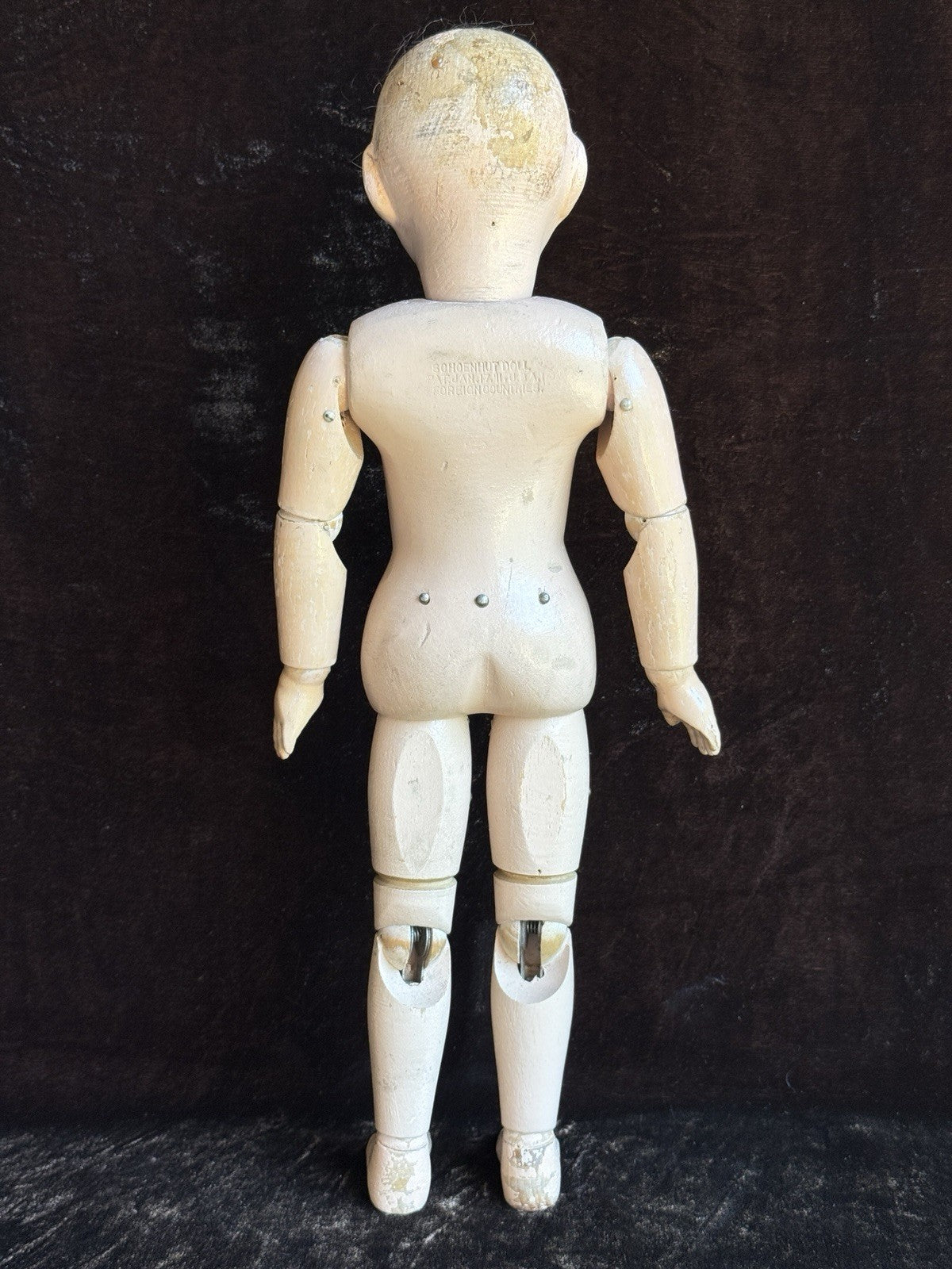 Antique American 16” Schoenhut 403 Wooden Jointed Boy Doll
