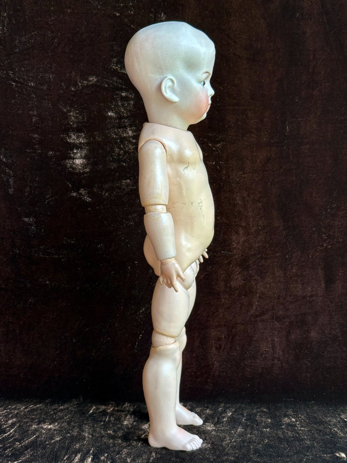 Antique German 15.5" Hertel Schwab Tommy Tucker Bisque Head Character Boy Doll