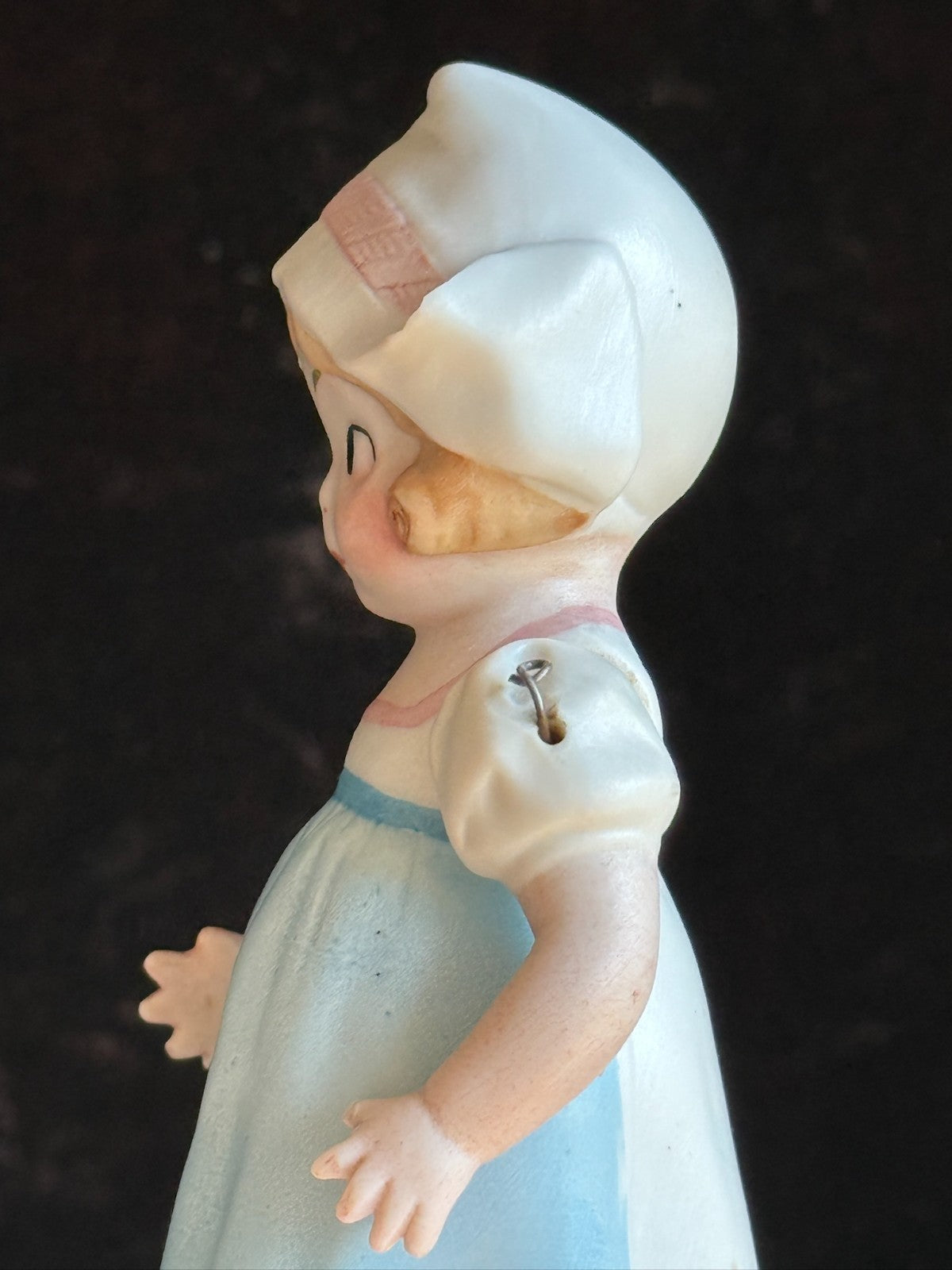 Lot of 2 Antique German and Japan Miniature All Bisque Dutch Dolls