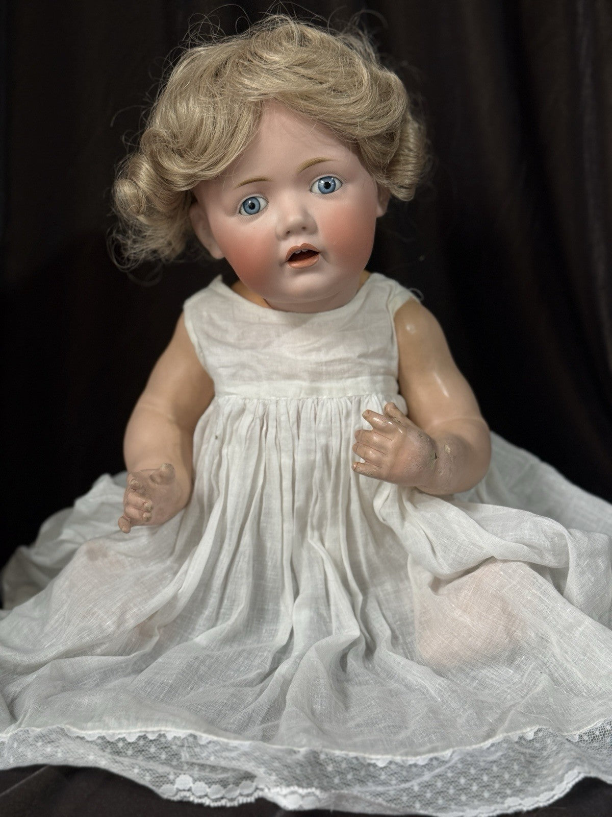 Antique German 20” Hilda JDK Kestner 245 Bisque Head Composition Body Baby Doll