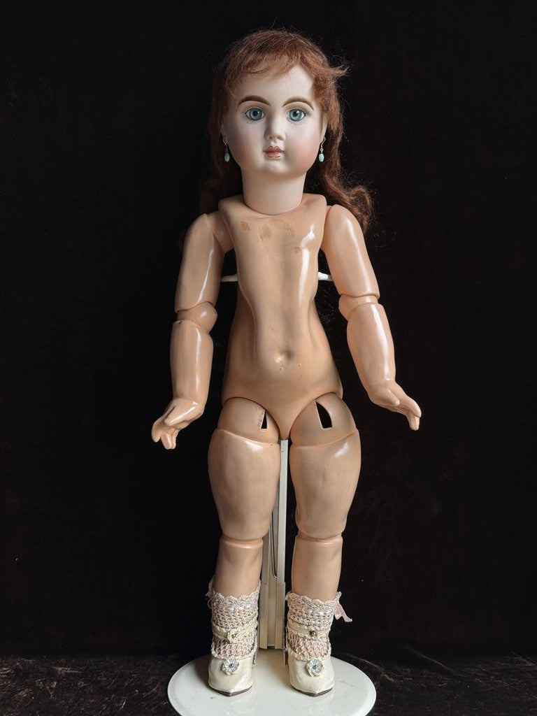 Vintage 24.5” Porcelain Compo. Reproduction of Antique French Jumeau Bebe Doll