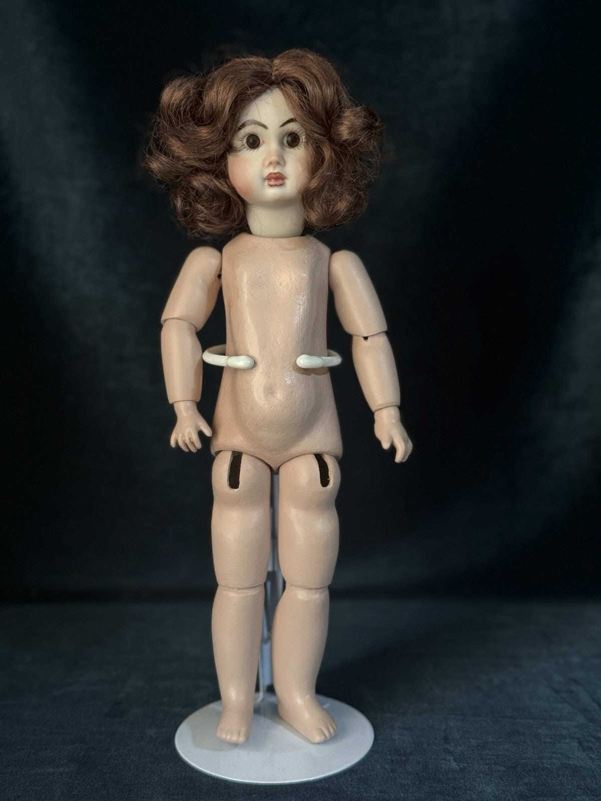 Porcelain/Composition 11” Reproduction of Antique French Bleuette Doll