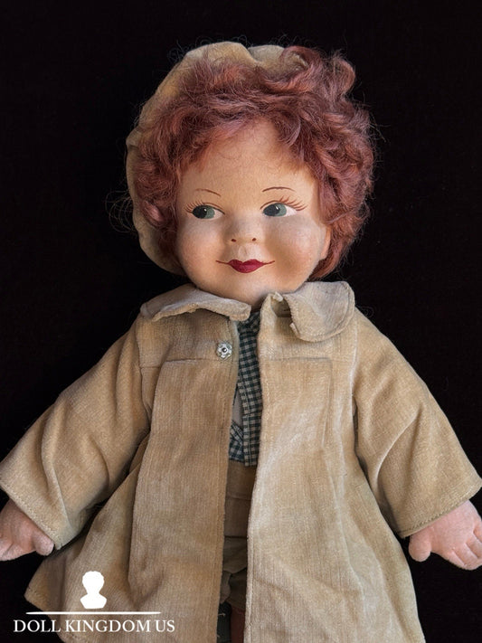 Vintage British 14” Chad Valley Prince Edward (?) Cloth Felt Character Doll
