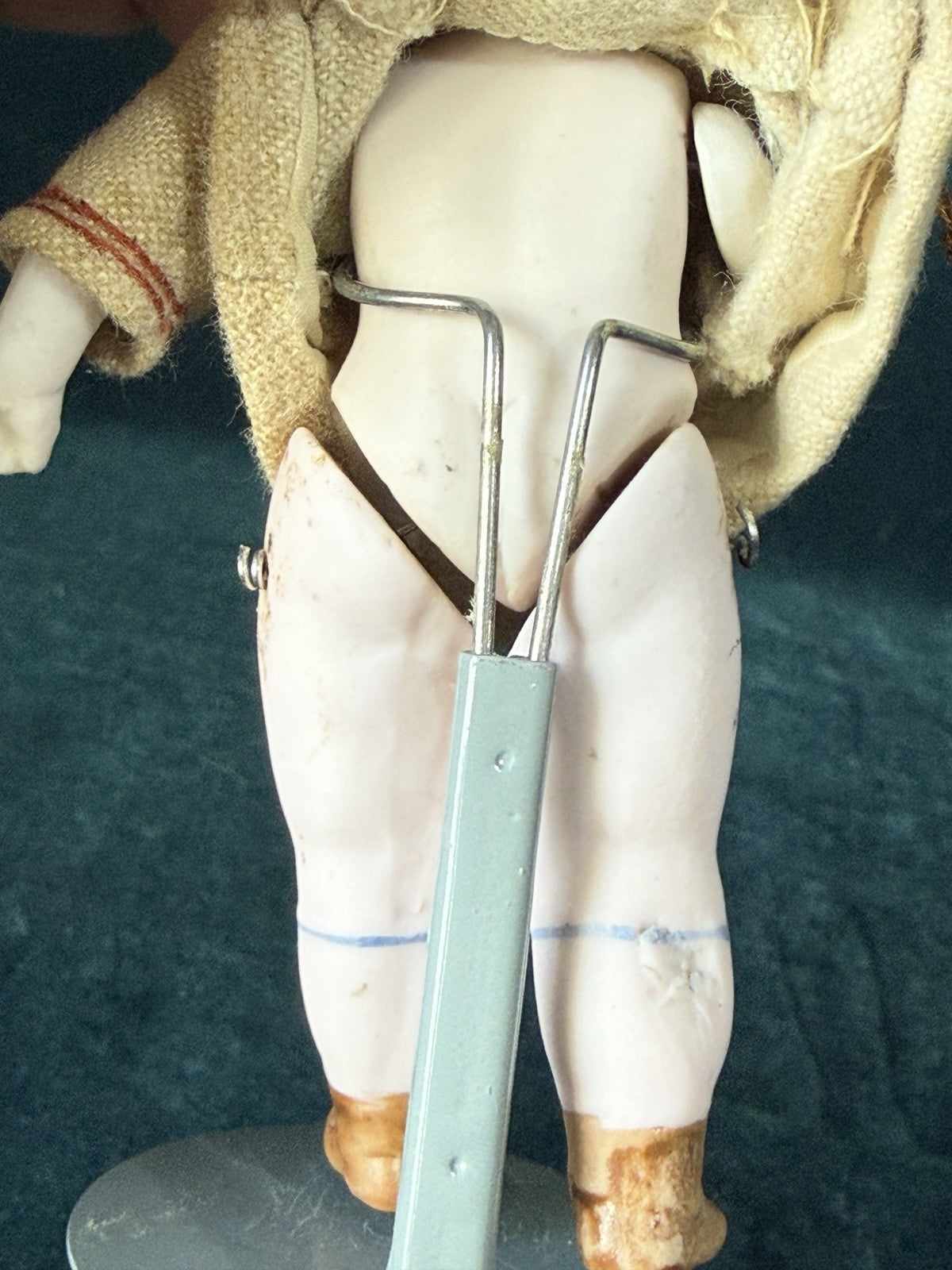 Antique German All Bisque Hertwig (?) Googly Type 4 1/4” Character Doll