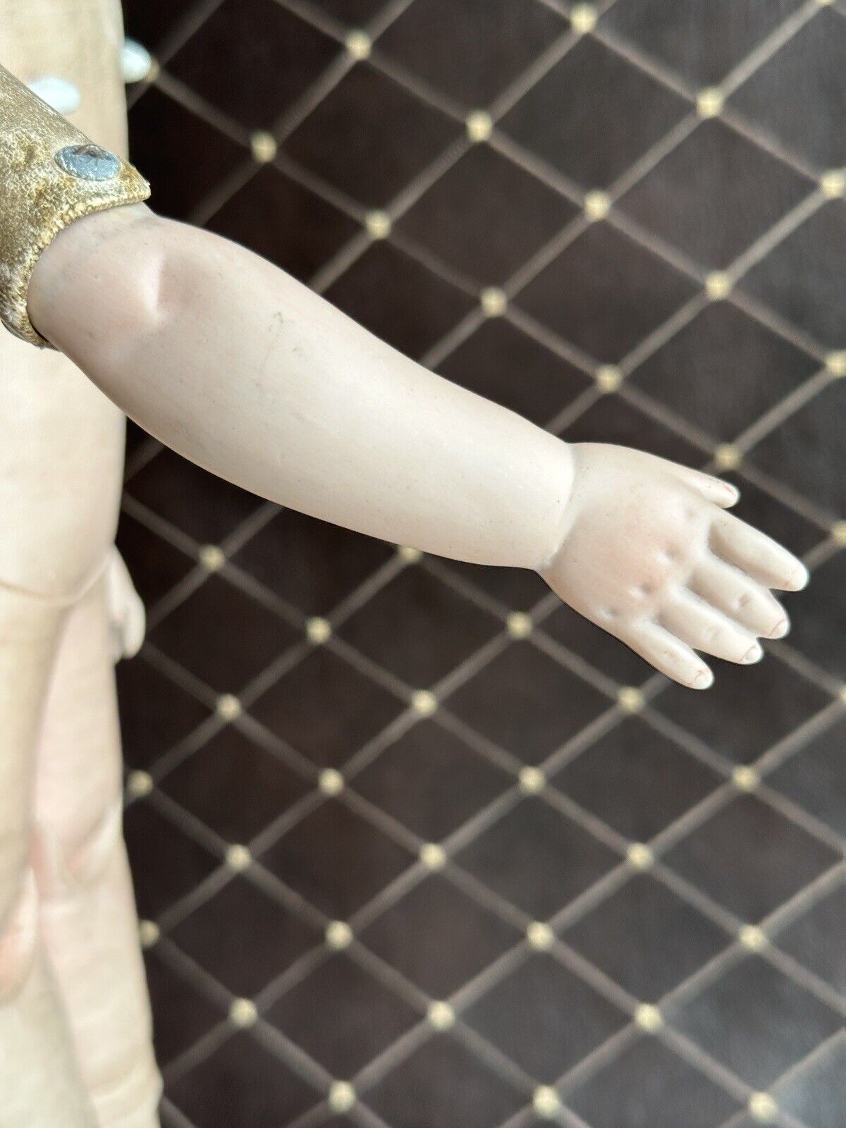 Antique German 22” Kestner Bisque Shoulder Head Leather Body Doll