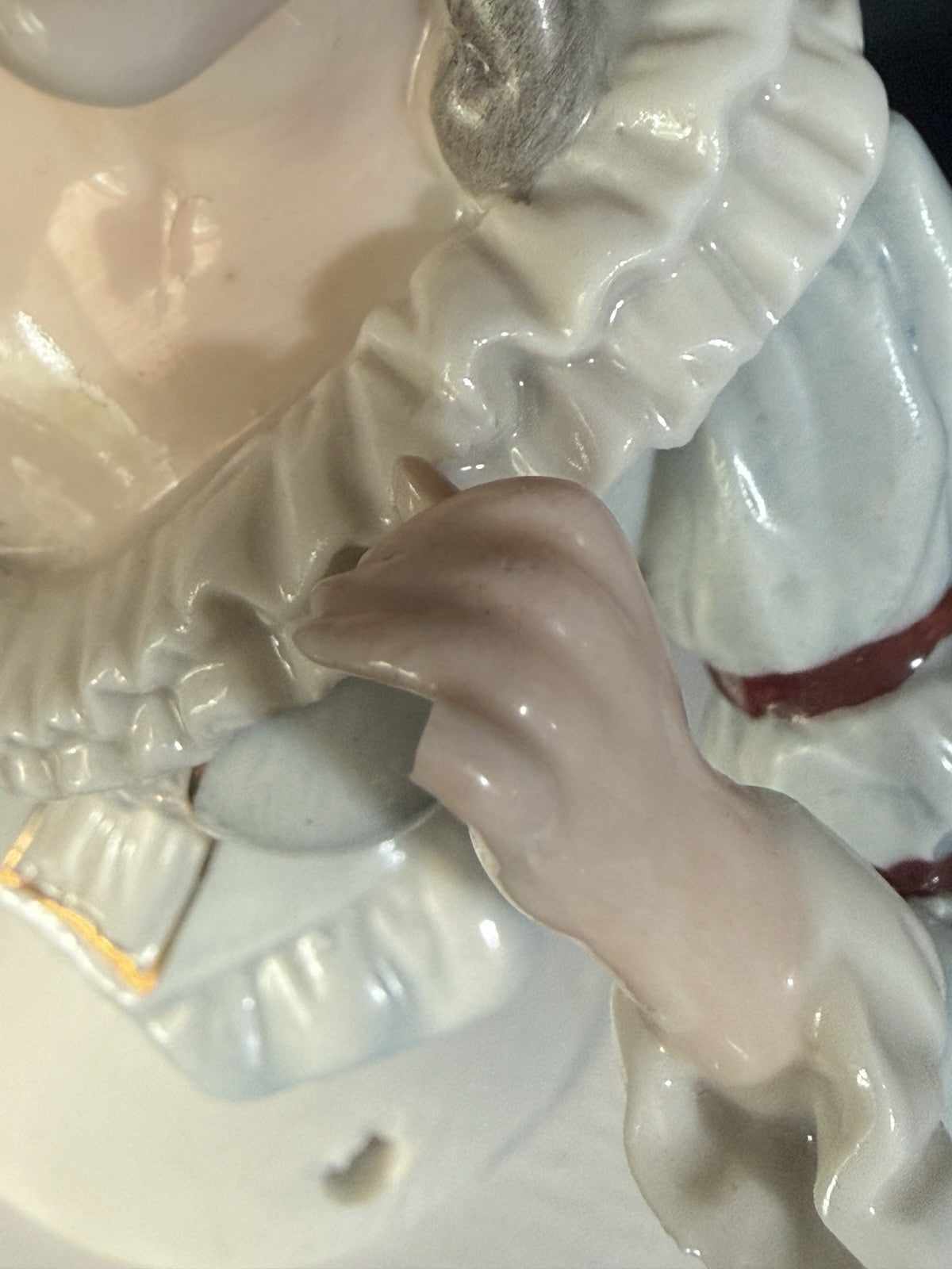 German Porcelain Half Doll "18th Century Lady with Coronet of Flowers"