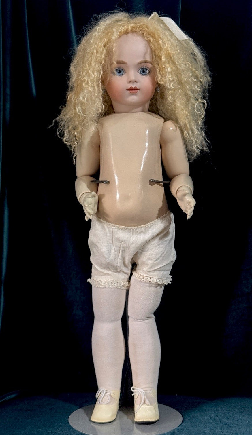 Vintage Reproduction of Antique French Bru Jne R 27” Doll Porcelain Head