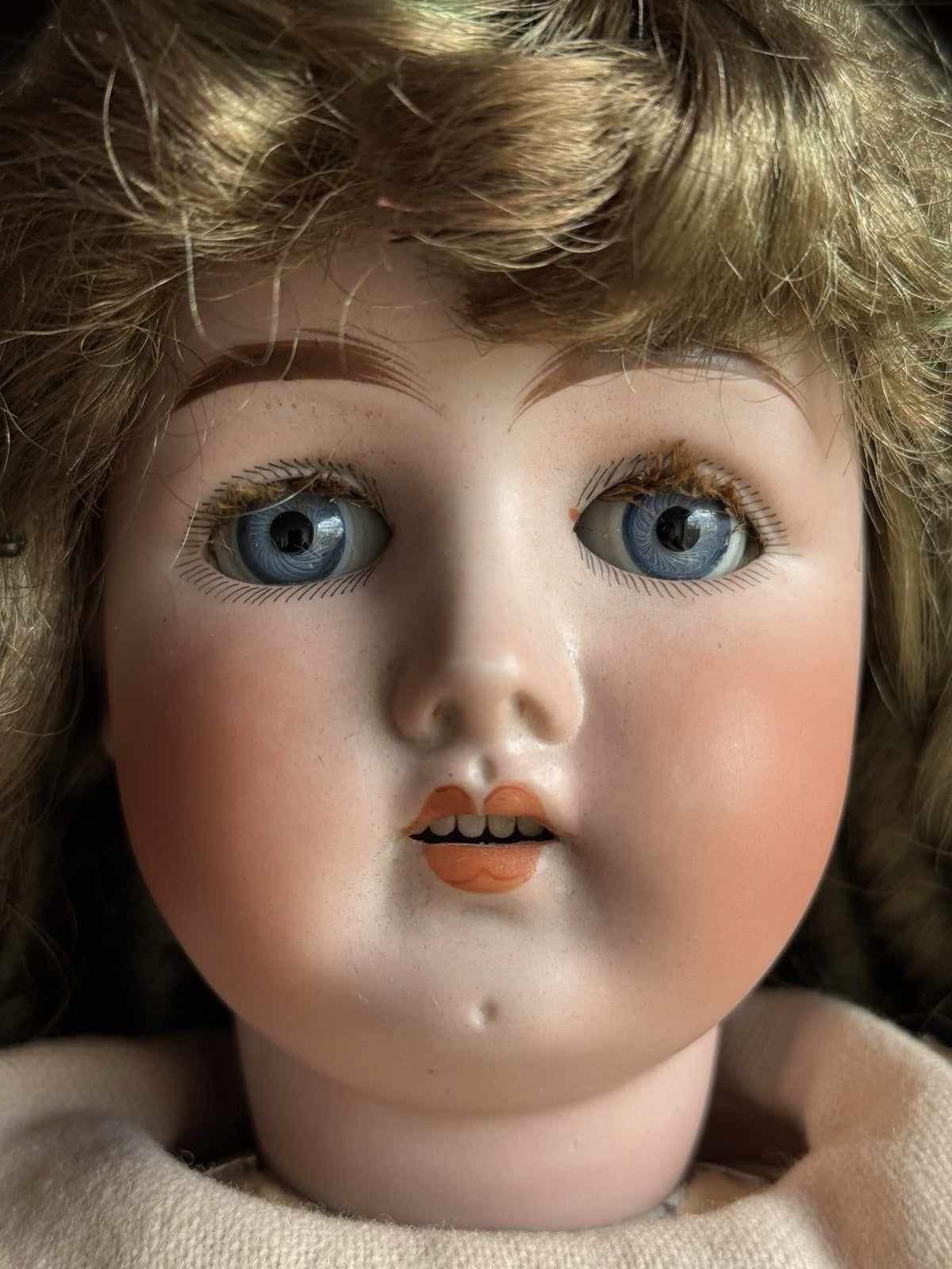 Antique German 23” Hoffmeister/Bergmann (?) Bisque Head Doll