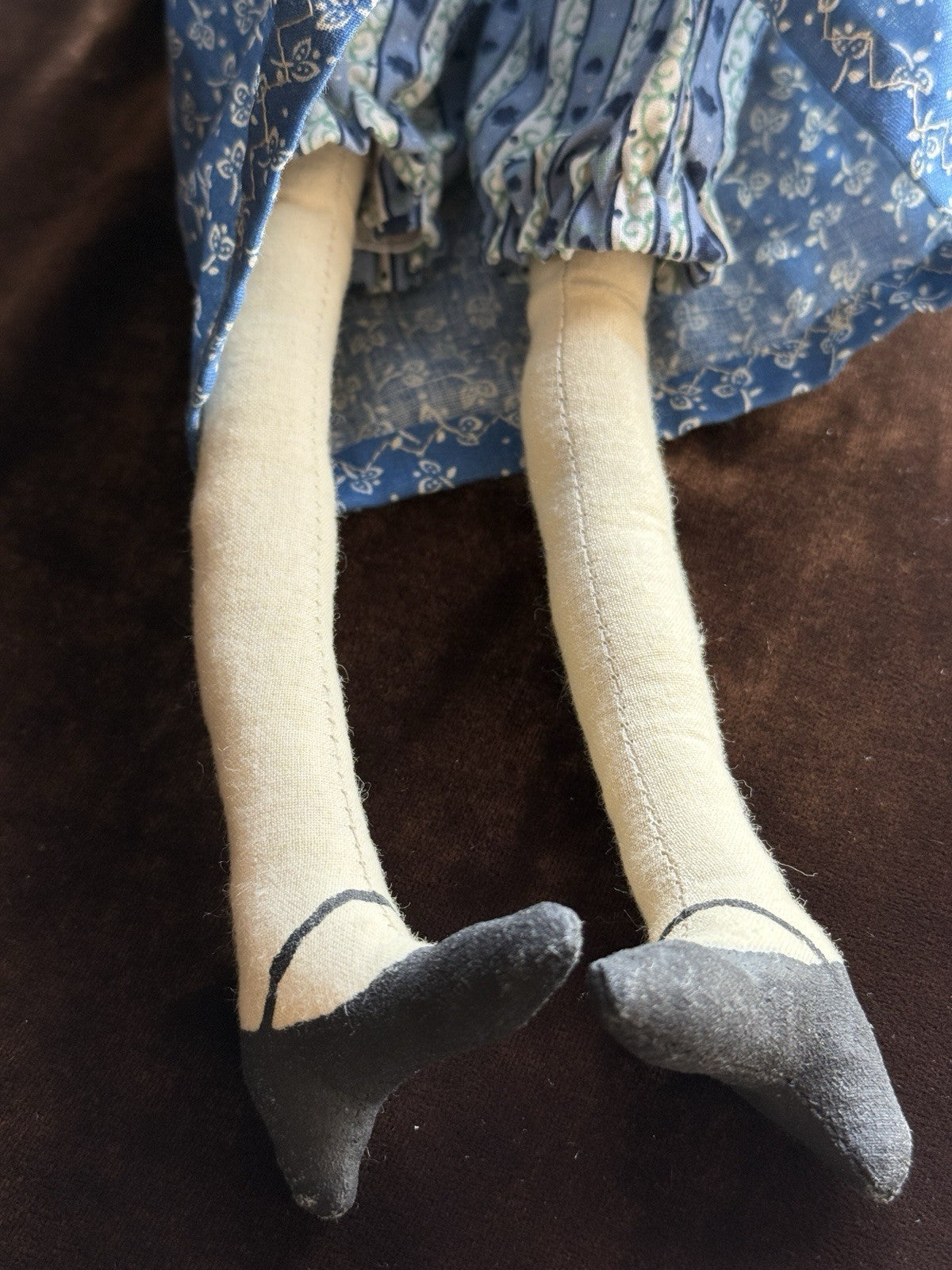 Handmade 18” Signed Cloth Folk Art Decorative Doll