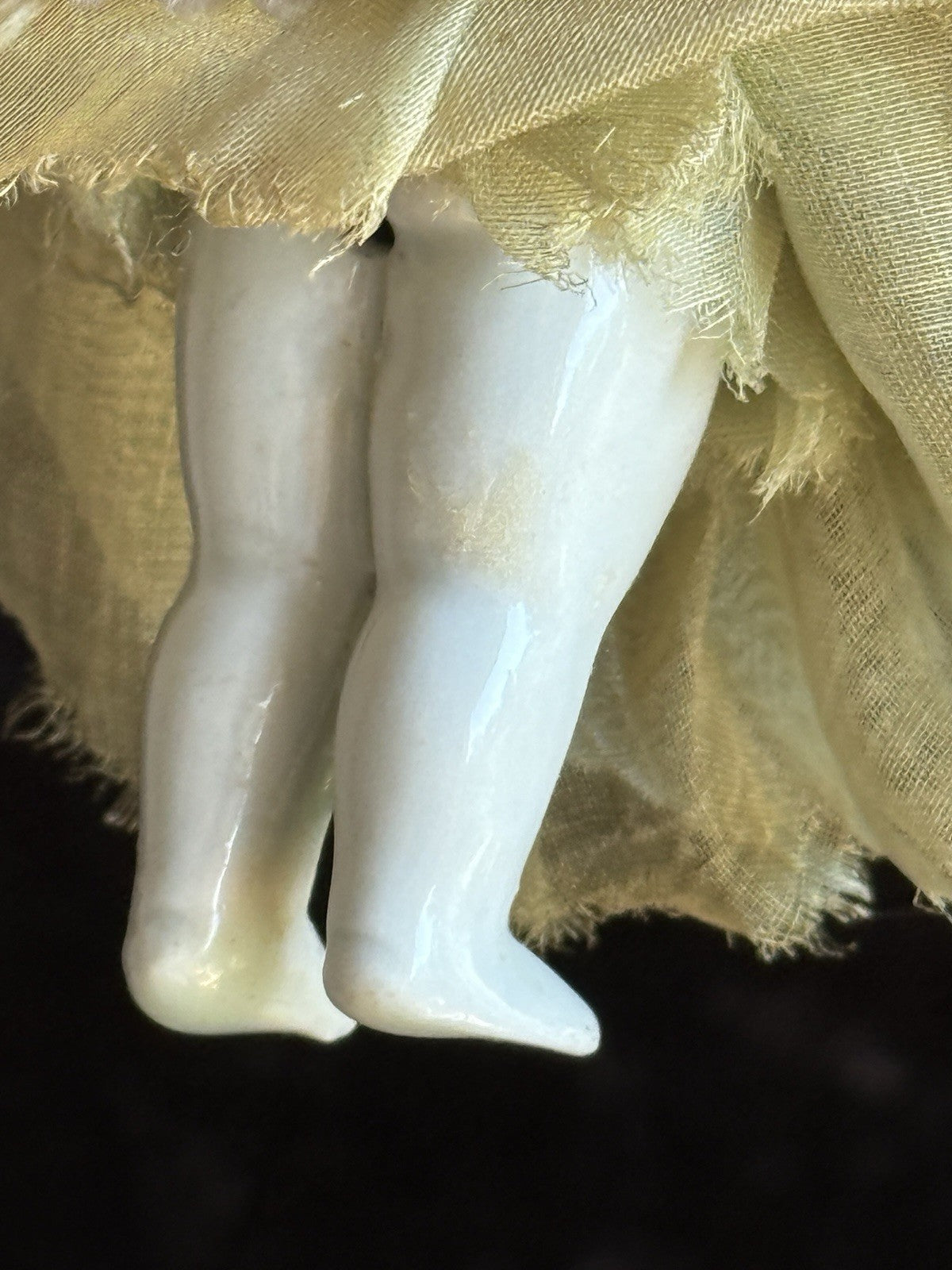 Antique German Miniature 4” Frozen Charlotte China Doll