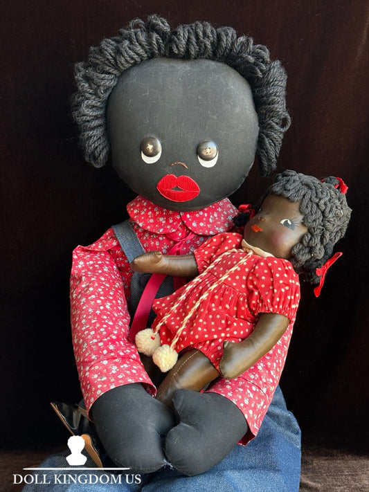 Huge Vintage 39” Artist Cloth African American Dark Complexion Boy Doll