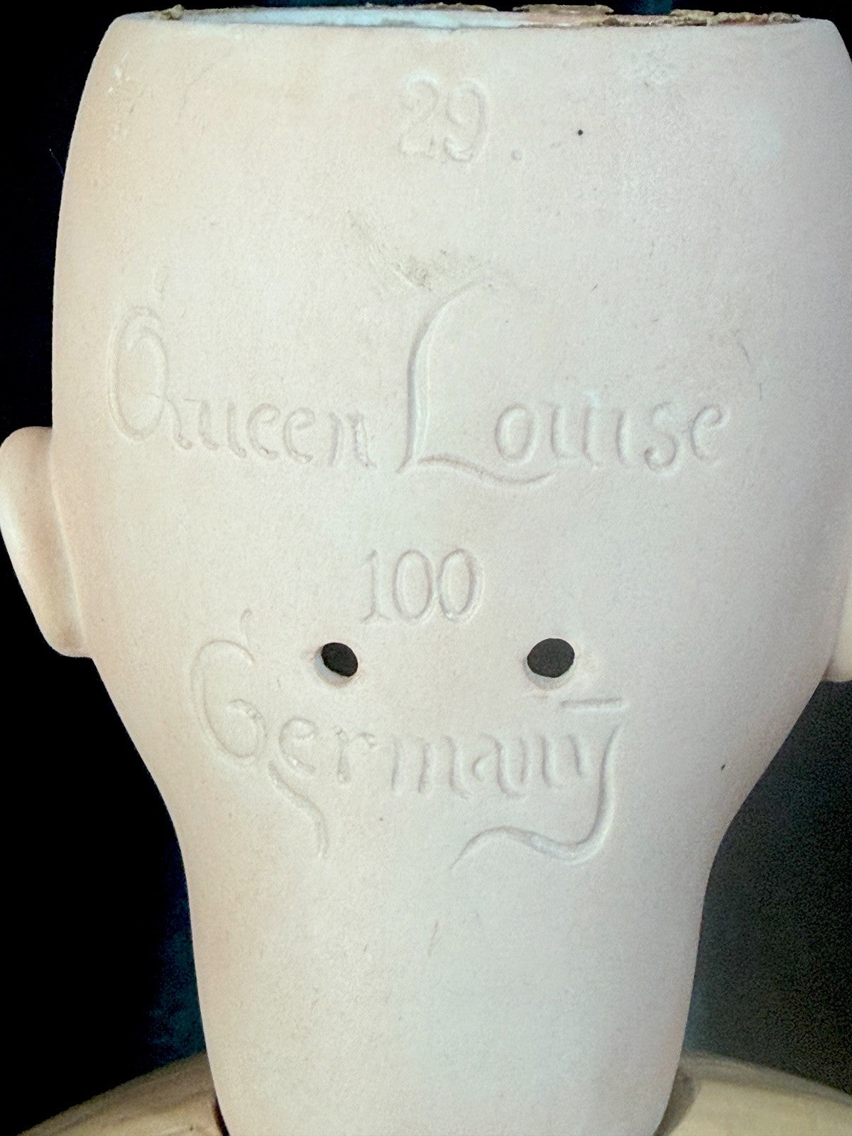 Antique German Queen Louise Doll Bisque Head Composition Body 24” Doll