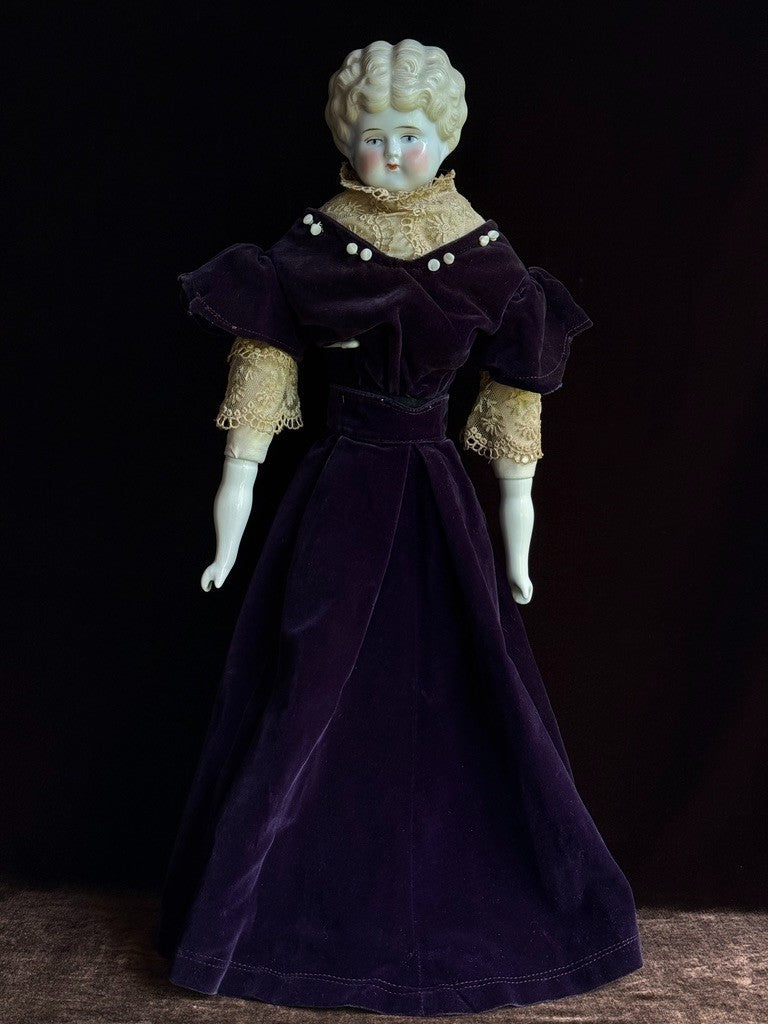Antique German 21" Hertwig Pet Name Ethel China Head Doll