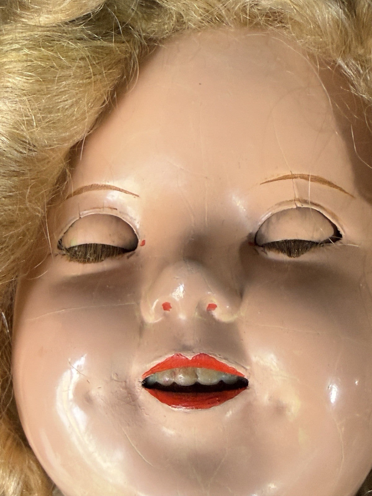 Vintage 1930’s Composition 18” Shirley Temple Doll by Ideal Company- Redressed