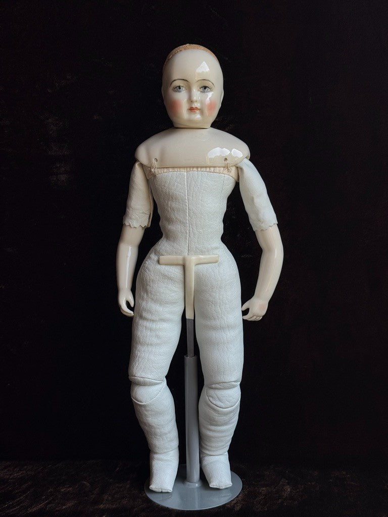 Vintage 18” Reproduction of Antique French Rohmer Glazed Porcelain Fashion Doll