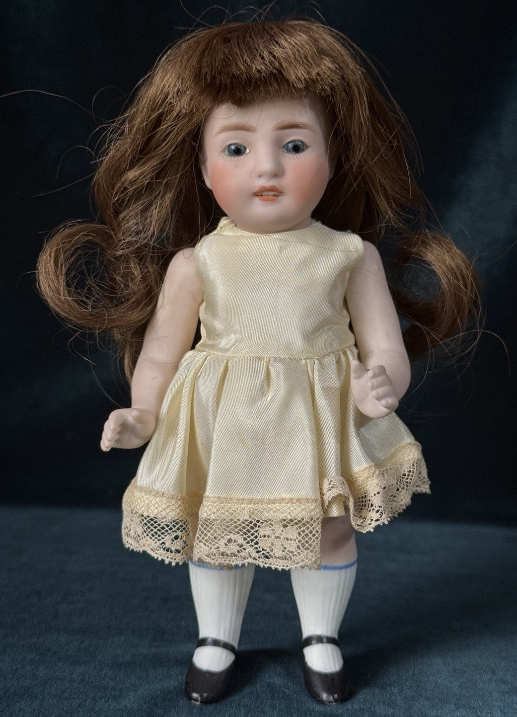 Antique German Kestner (?) All Bisque Mignonette 7” Doll