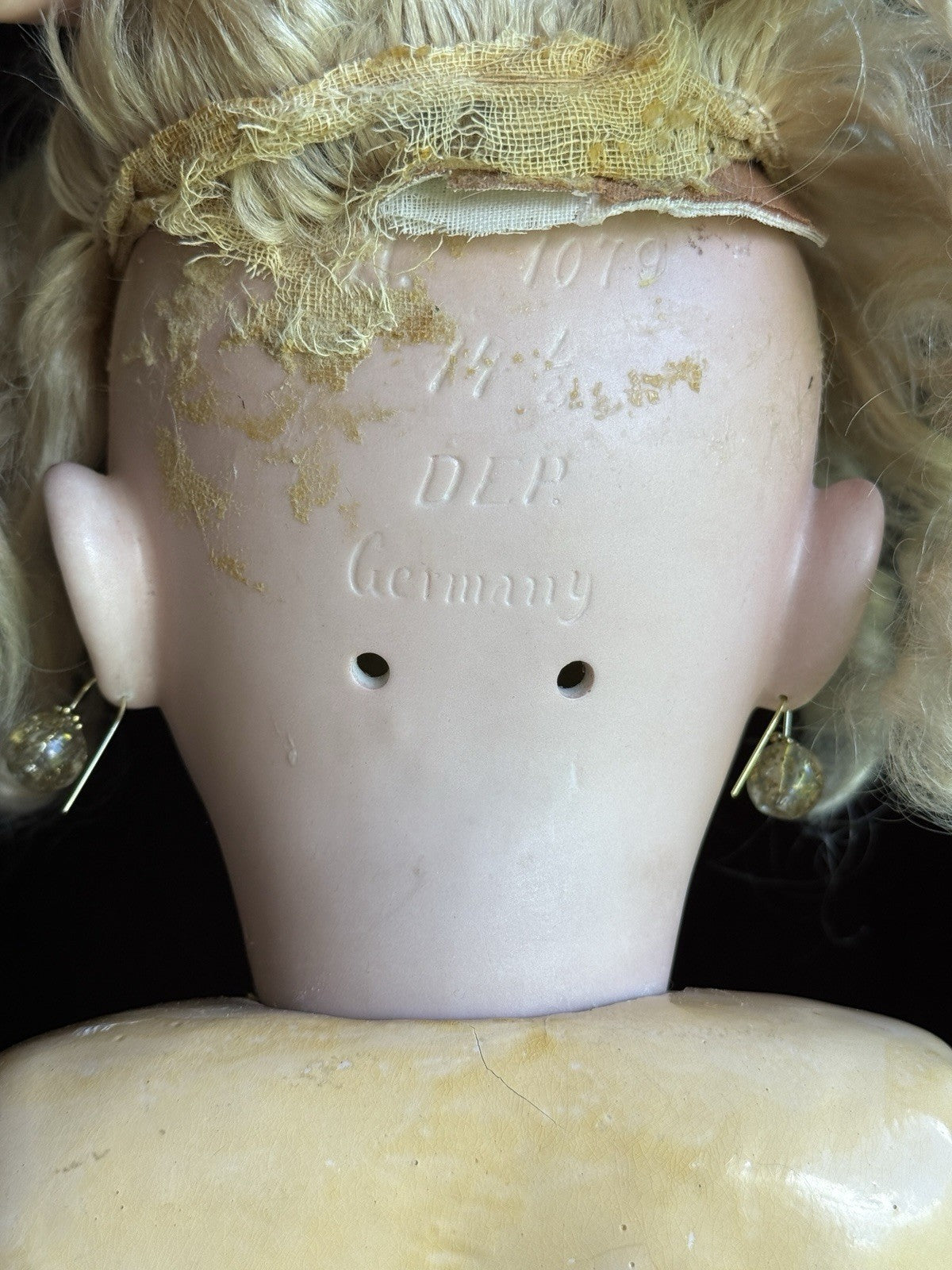 Large Antique German 31” Simon Halbig Dep 1079 Bisque Head Doll