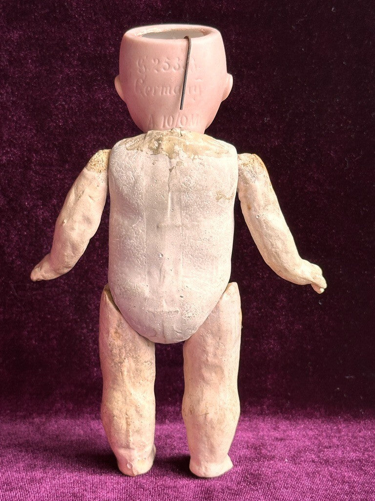 Antique German 7” Armand Marseille 253 Googly Eyes Bisque Head Doll