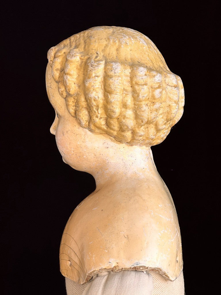 Antique German 24” Müller & Strassburger (?) Papier Mache Doll