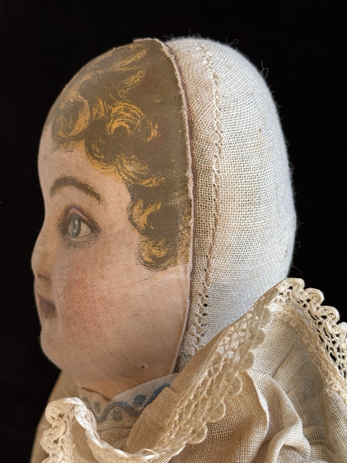 Antique American 13.5" Bruckner Babyland Lithograph Rag Doll