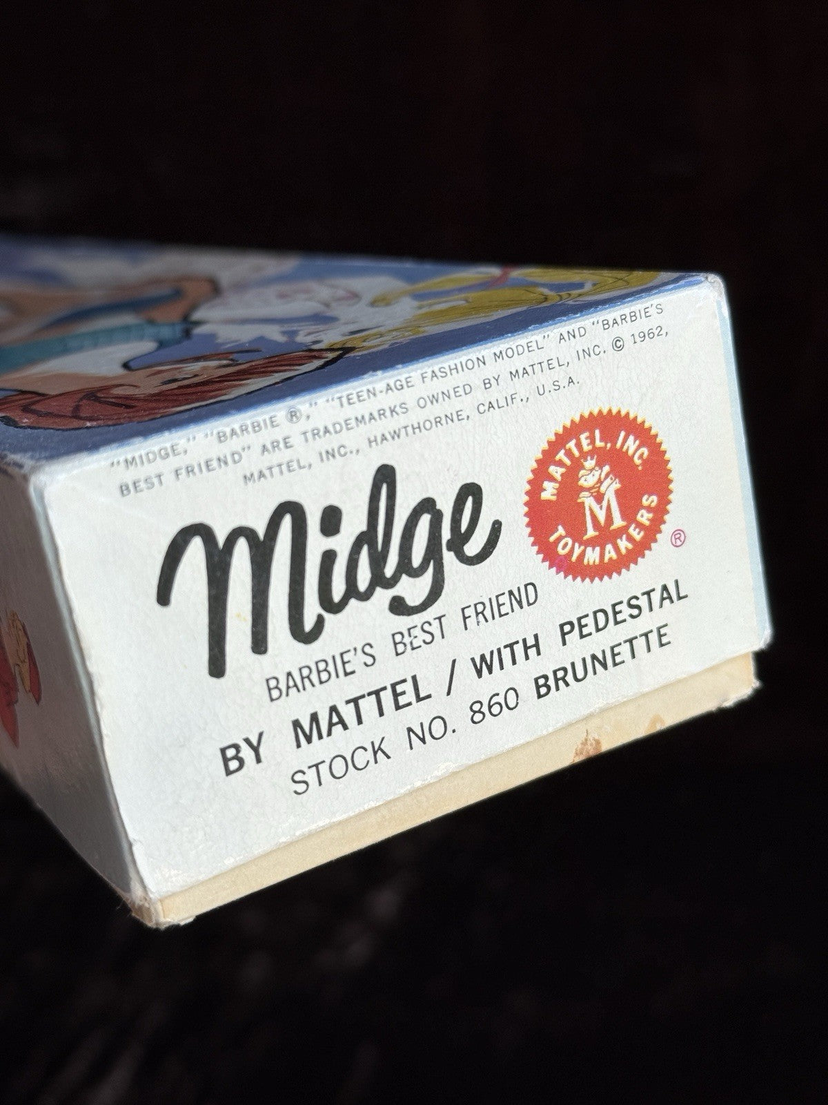 Early Mattel Vintage Midge 860 Brunette Barbie’s Best Friend Doll In Box