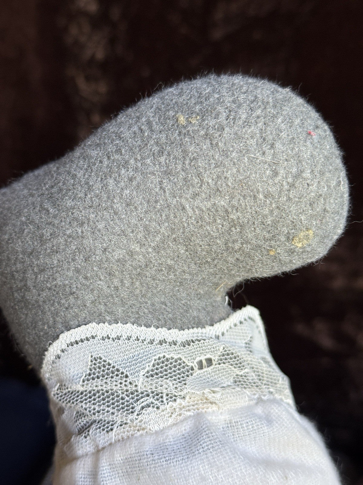 Pair of Vintage Handmade 29” Stockinette Elderly Character Grandpa Grandma Dolls