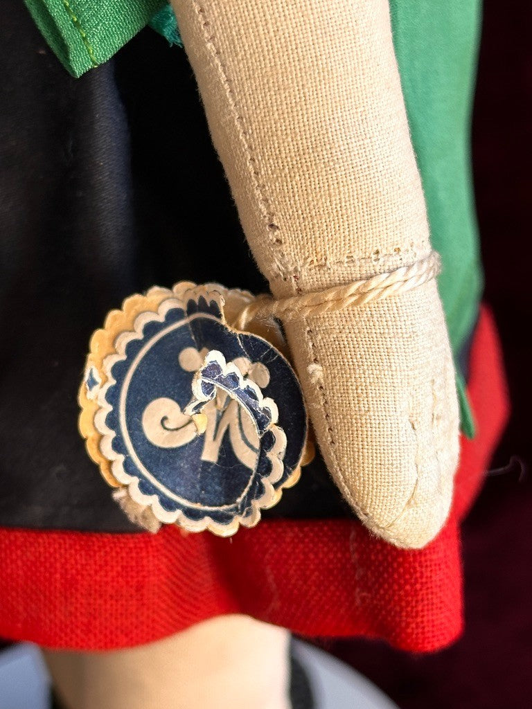 Unidentified Antique European 14” Kathe Kruse Style Oil Painted Cloth Doll