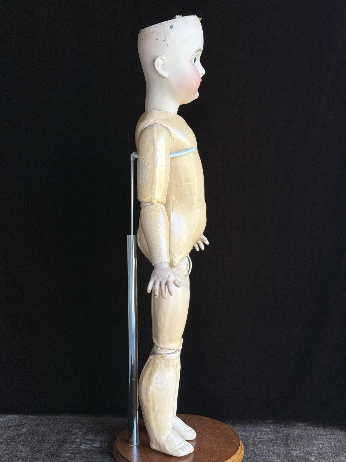 Antique German 25” Queen Louise Bisque Head Composition Body Doll