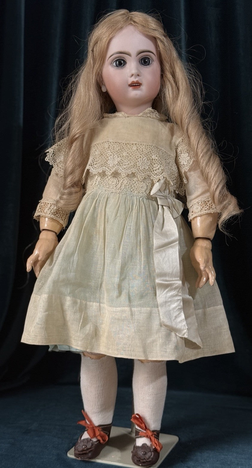 Antique French JUMEAU 23” Bisque Head Doll Size 9