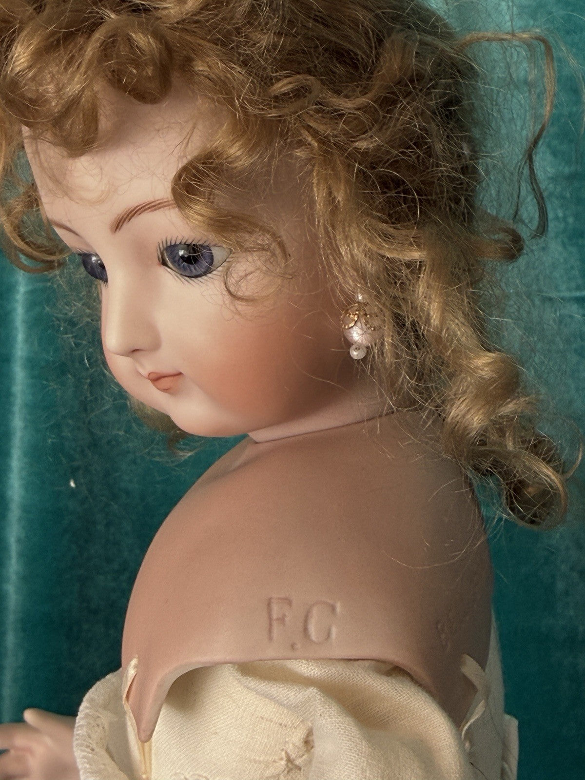 Vintage Artist Porcelain 20” Reproduction of Antique French Fashion FG Doll