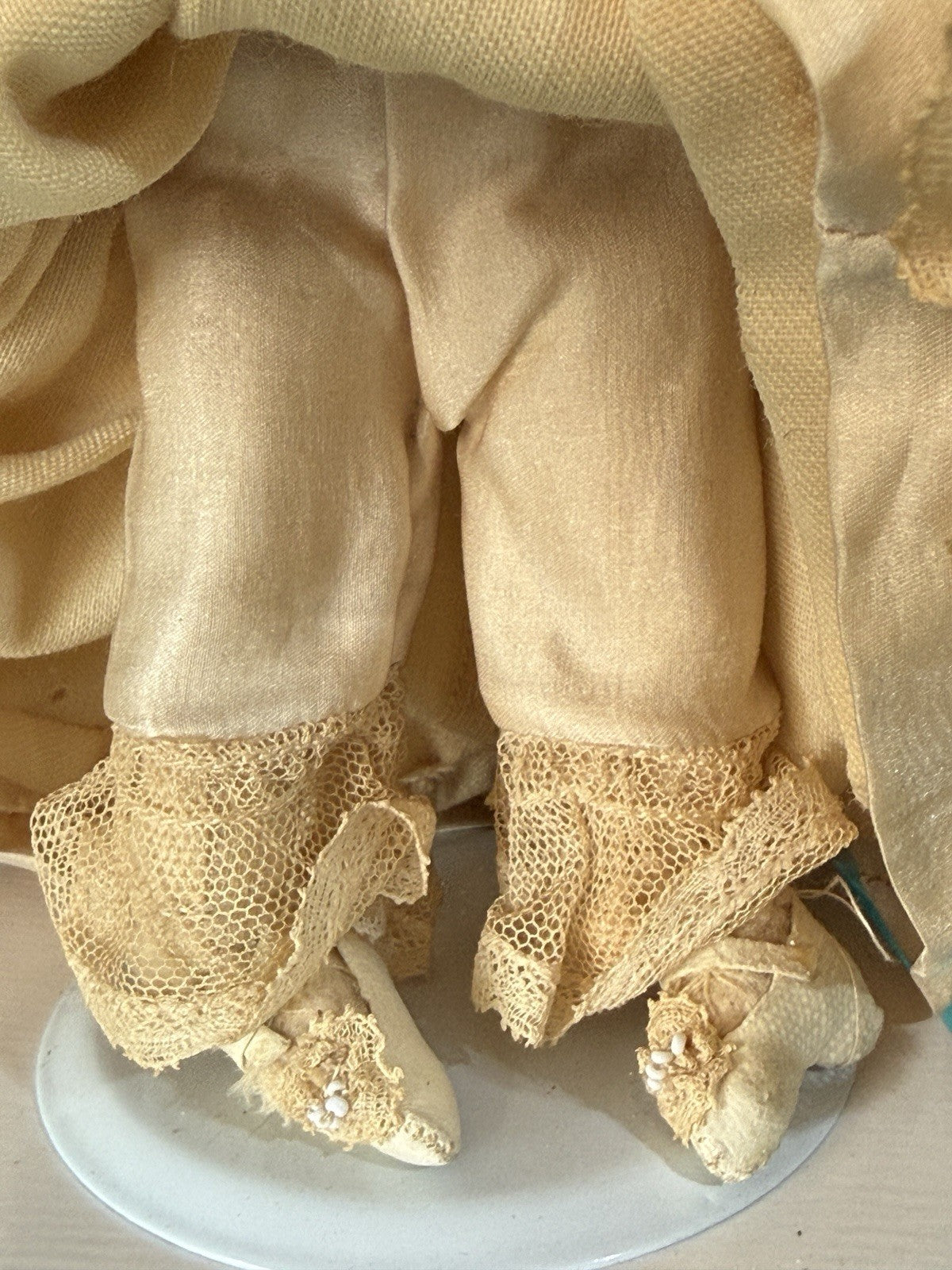 Antique German 8” Bisque Cloth Miniature Dollhouse China Doll