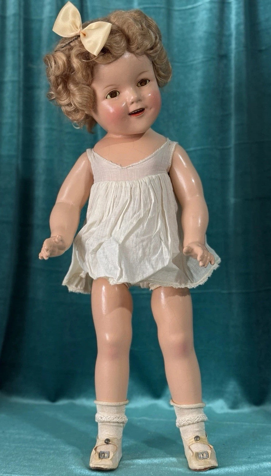 All Original Antique 1930’s Composition 21” Shirley Temple Doll by Ideal Company