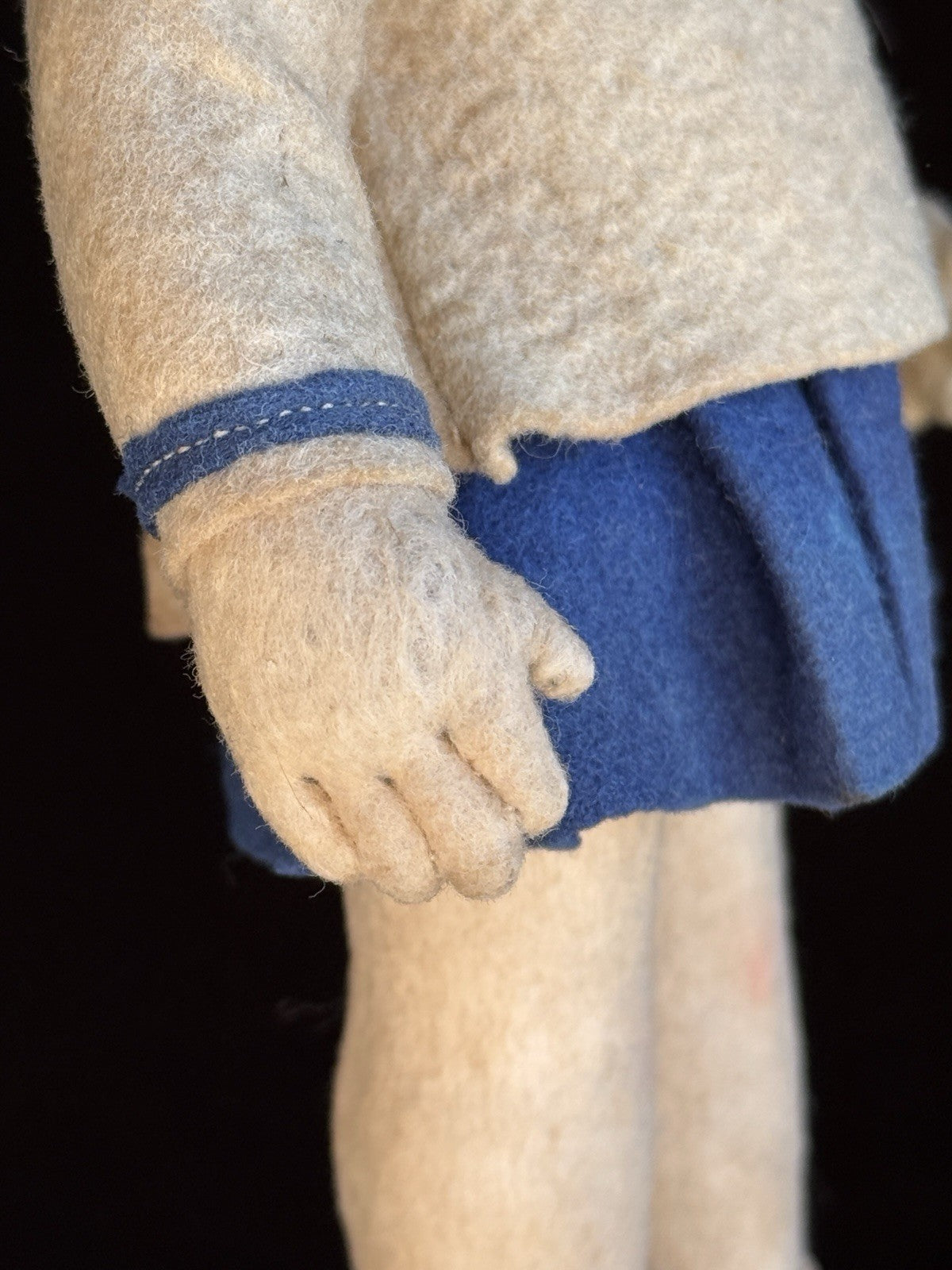 Vintage 9.75” Lenci Style Felt Cloth Character Girl Doll