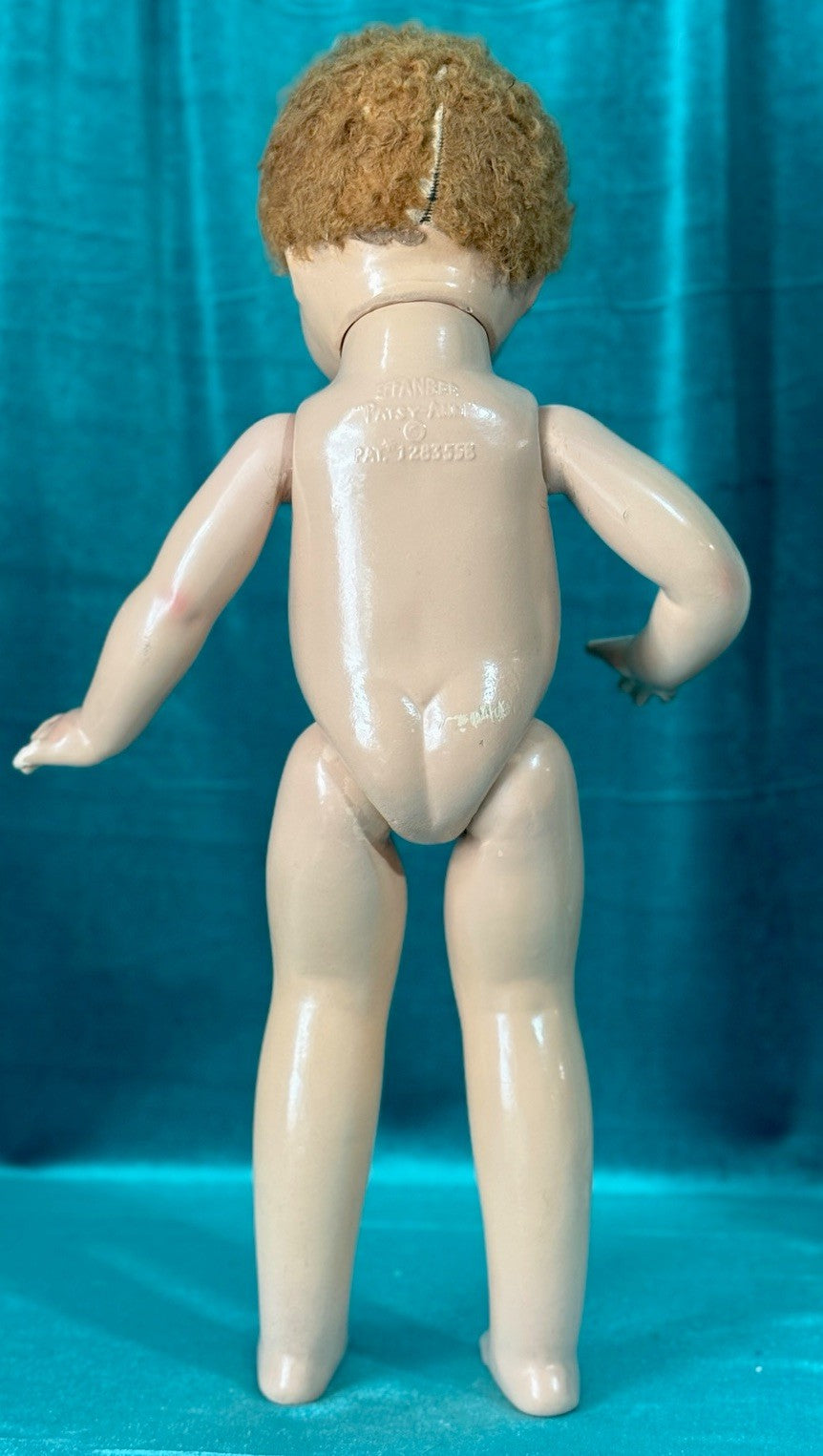 Rare Antique 1928 Effanbee Composition Patsy Ann doll 18” Doll Caracul Hair