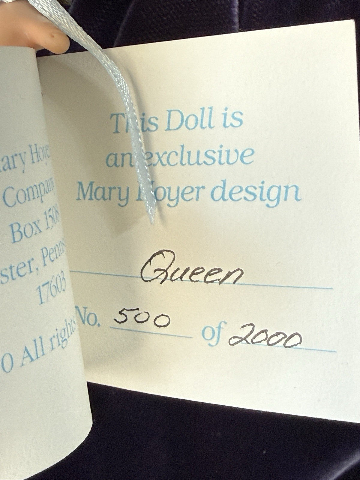 Mary Hoyer Design Mary Lynne 14” Vinyl Doll “Queen” with Tag