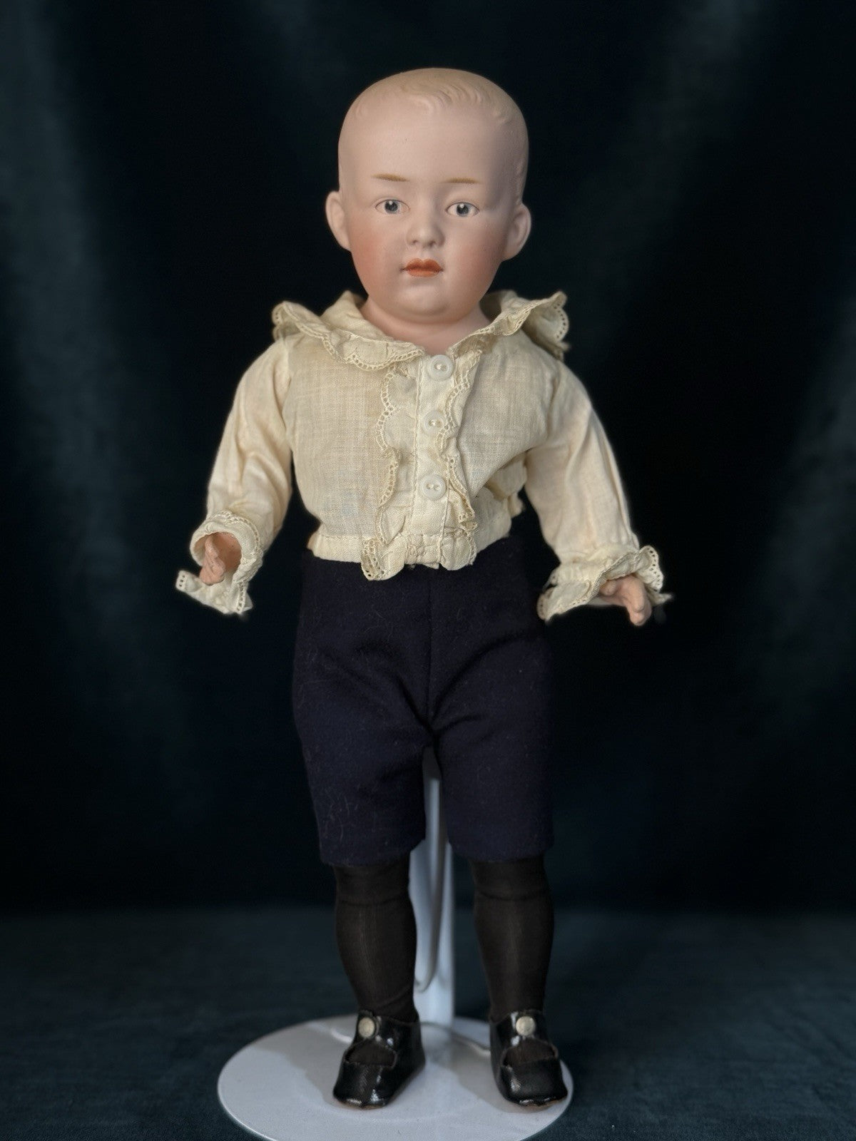 Antique German Gebruder Heubach Bisque Head Composition Body Boy 12” Doll