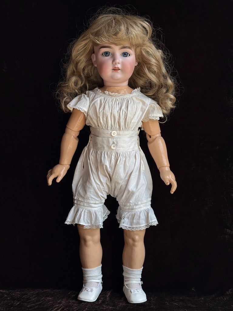 Large Antique German 27” Armand Marseille Bisque Socket Head Doll