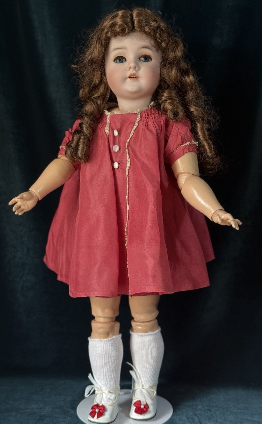 Antique German Queen Louise Mold 285 Bisque Head Composition Body 22” Doll