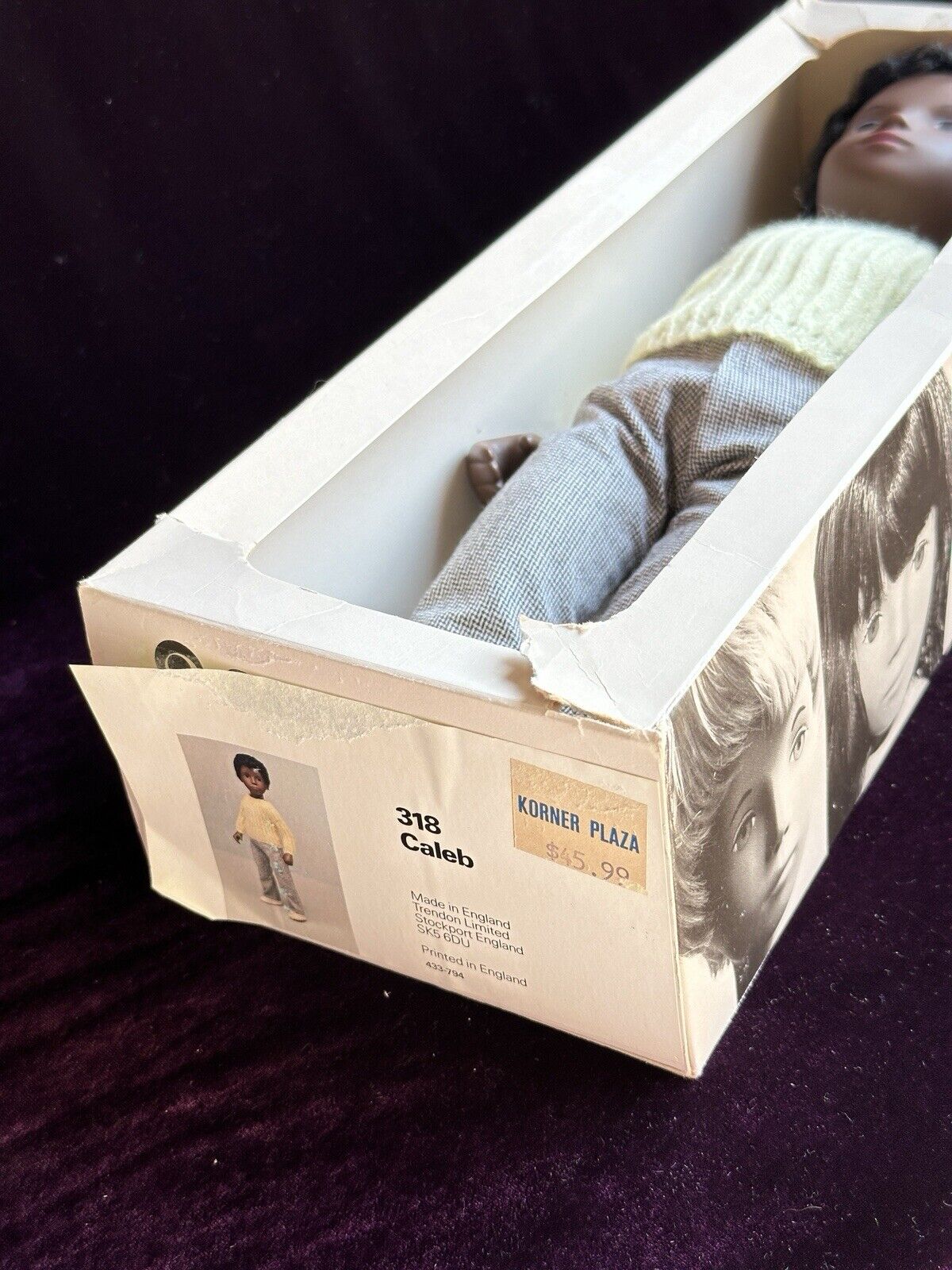 Collectible Vinyl Trendon Sasha Caleb 318 Boy Doll Made In England with Box