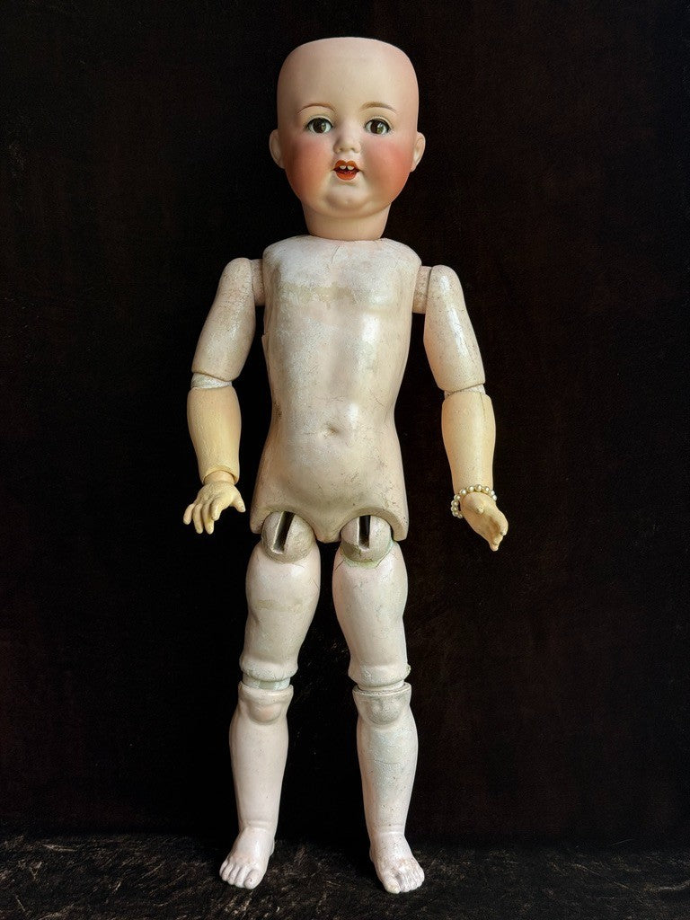 Antique German 25” Armand Marseille 996 Bisque Socket Head Toddler Doll