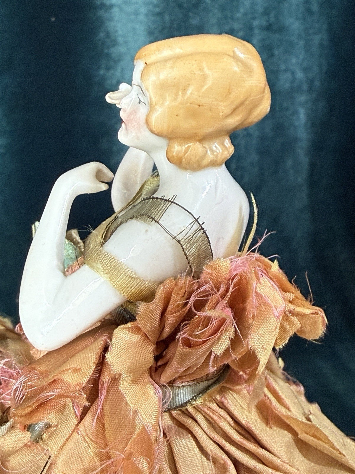 Antique German Pin Cushion Half Doll Arms Away
