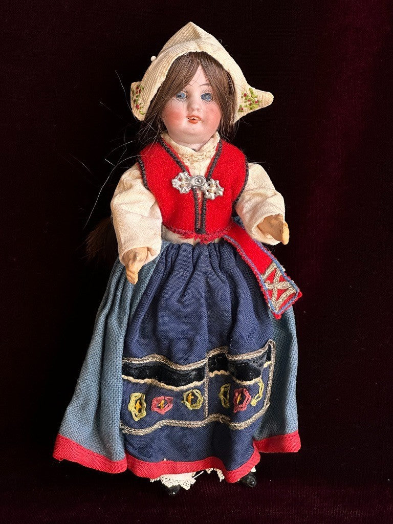 Antique German 8” Gebrüder Kuhnlenz 44-10 Bisque Head Doll