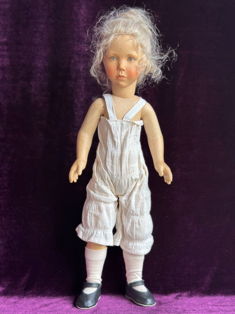 OOAK 1987 Collectible 17" Jointed Wooden Doll by German Artist Regina Sandreuter